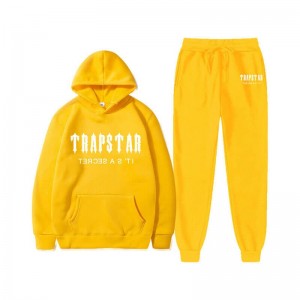 Trapstar Chenille Decoded フード付き メンズ トラックスーツ 黄色 | Japan NJ18-651