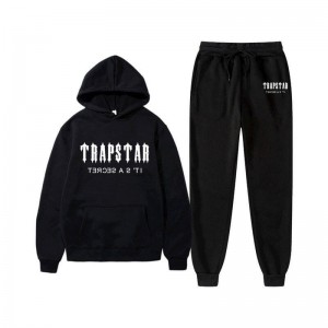 Trapstar Chenille Decoded フード付き メンズ トラックスーツ 黒 | Japan UU20-370