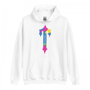 Trapstar Colorful Logo Rainbow メンズ パーカー 白 | Japan EE97-743