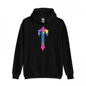 Trapstar Colorful Logo Rainbow メンズ パーカー 黒 | Japan TO32-028