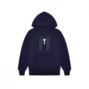 Trapstar Irongate T Trap Fleece メンズ パーカー ネイビー | Japan QE62-141