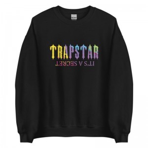 Trapstar It’s A Secret Print Logo メンズ スウェットシャツ 黒 | Japan UF86-478