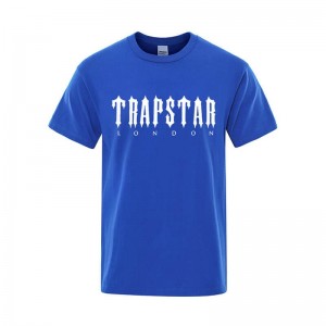 Trapstar London Letter Printed メンズ Tシャツ 青 | Japan UP44-184