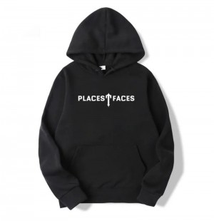 Trapstar Places Tee Faces メンズ パーカー 黒 | Japan QM83-466