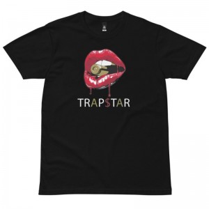 Trapstar Red Lips メンズ Tシャツ 赤 黒 | Japan LI90-017