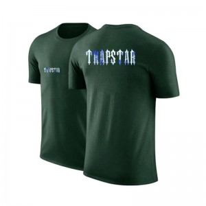 Trapstar Shorts Sleeve Round-Neck メンズ Tシャツ 緑 | Japan VG25-638