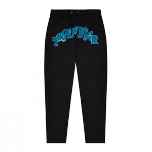 Trapstar Wildcard Jogging Bottoms メンズ トラックスーツ 黒 ターコイズ | Japan PE14-792