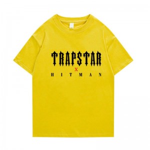 Trapstar X Hitman メンズ Tシャツ 黄色 | Japan FR81-817