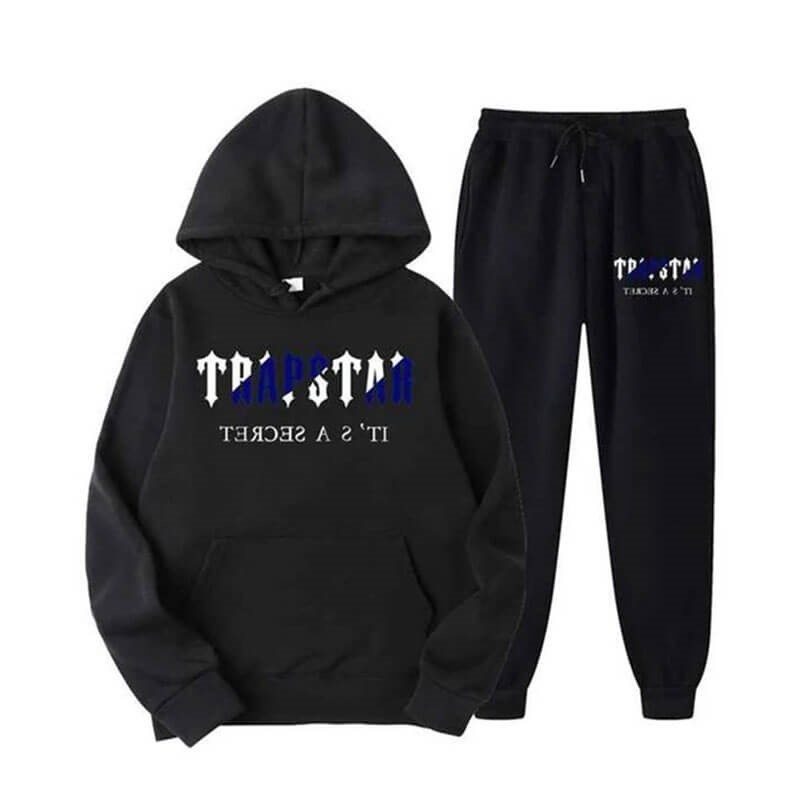 Trapstar Chenille Decoded フード付き メンズ トラックスーツ 黒 | Japan NT92-822