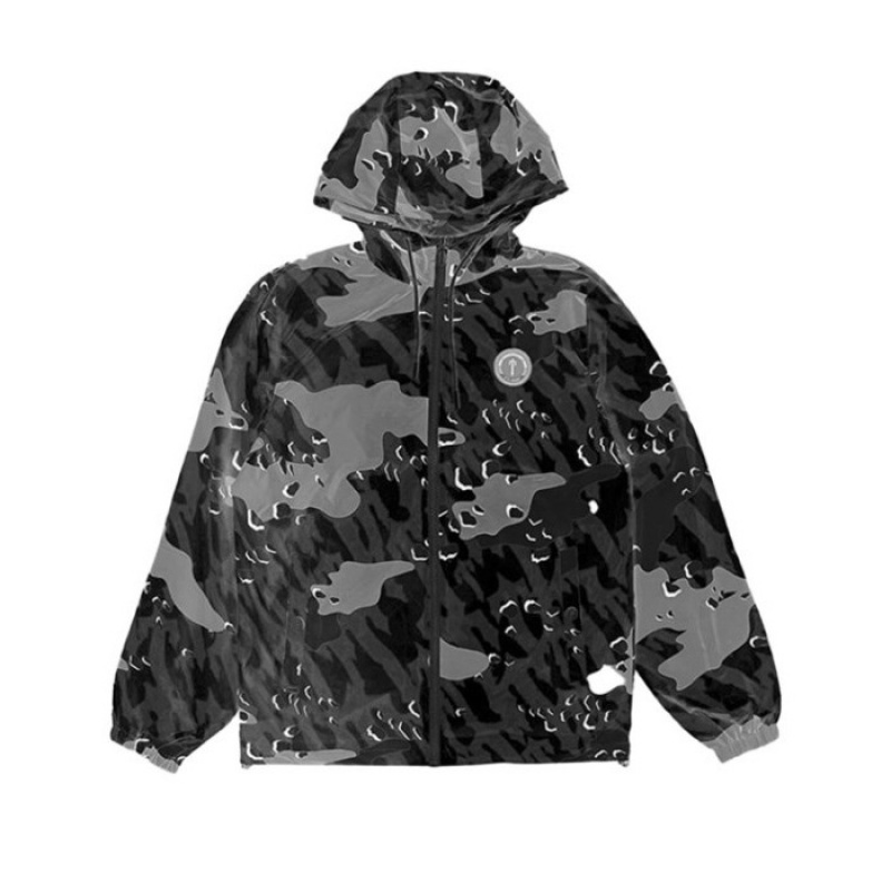 Trapstar Decoded Camo Windbreaker メンズ 上着 黒 迷彩 | Japan GJ61-590