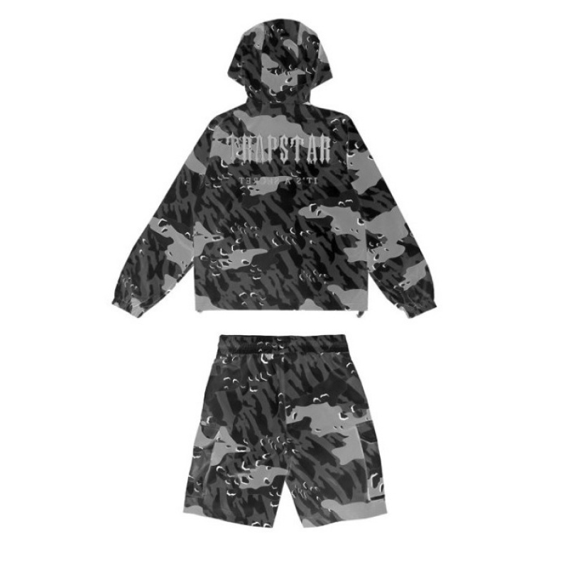 Trapstar Decoded Camo Windbreaker メンズ 上着 黒 迷彩 | Japan GJ61-590