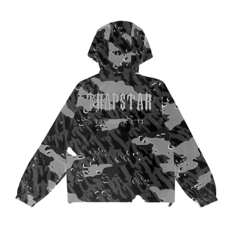 Trapstar Decoded Camo Windbreaker メンズ 上着 黒 迷彩 | Japan GJ61-590