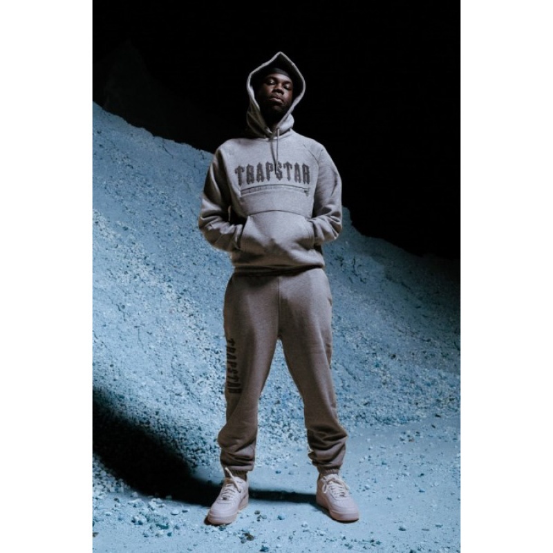 Trapstar Decoded Chenille 2.0 Hoodie メンズ トラックスーツ グレー | Japan WQ46-644