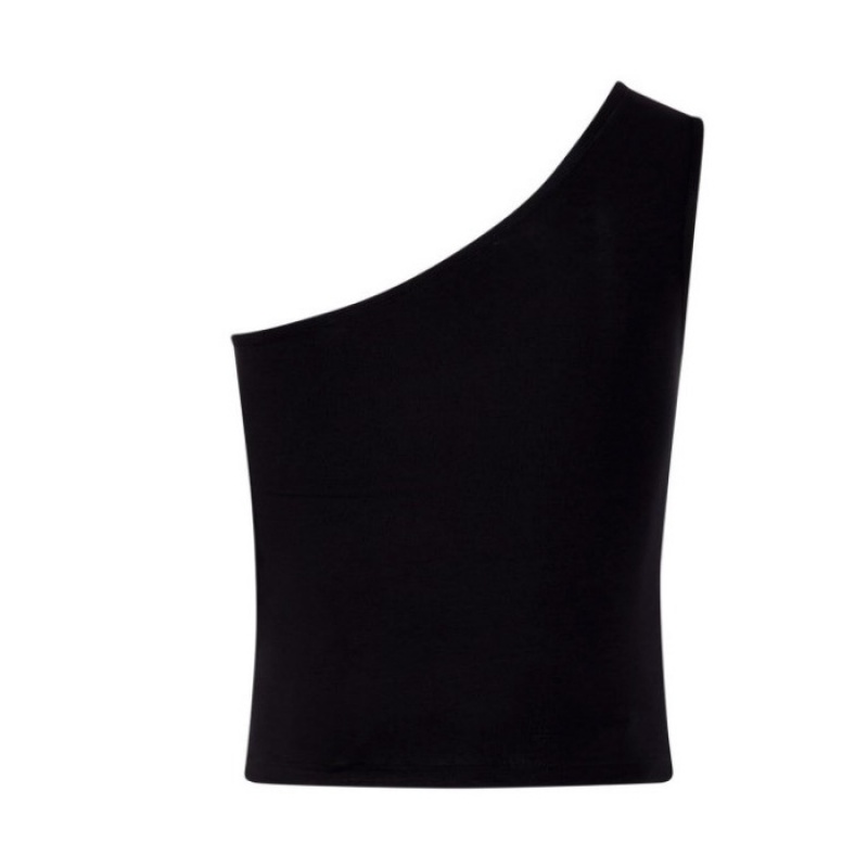 Trapstar Hyperdrive One Shoulder Vest レディース トップ 黒 ピンク | Japan WK33-726