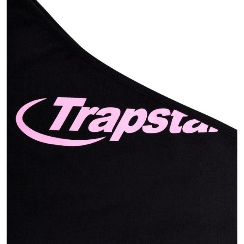 Trapstar Hyperdrive One Shoulder Vest レディース トップ 黒 ピンク | Japan WK33-726