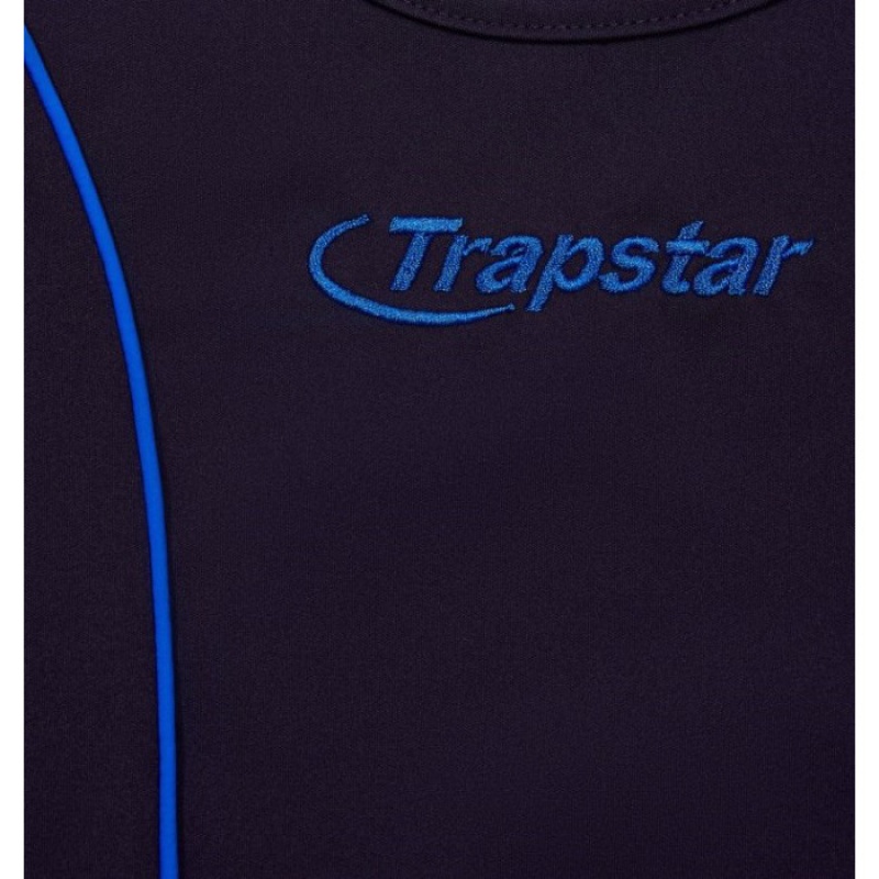 Trapstar Hyperdrive Piping Vest レディース トップ ネイビー 青 | Japan OR42-453