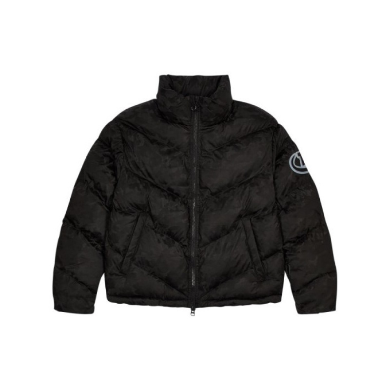 Trapstar Hyperdrive Sleeve Puffer メンズ 上着 黒 迷彩 | Japan WY05-728