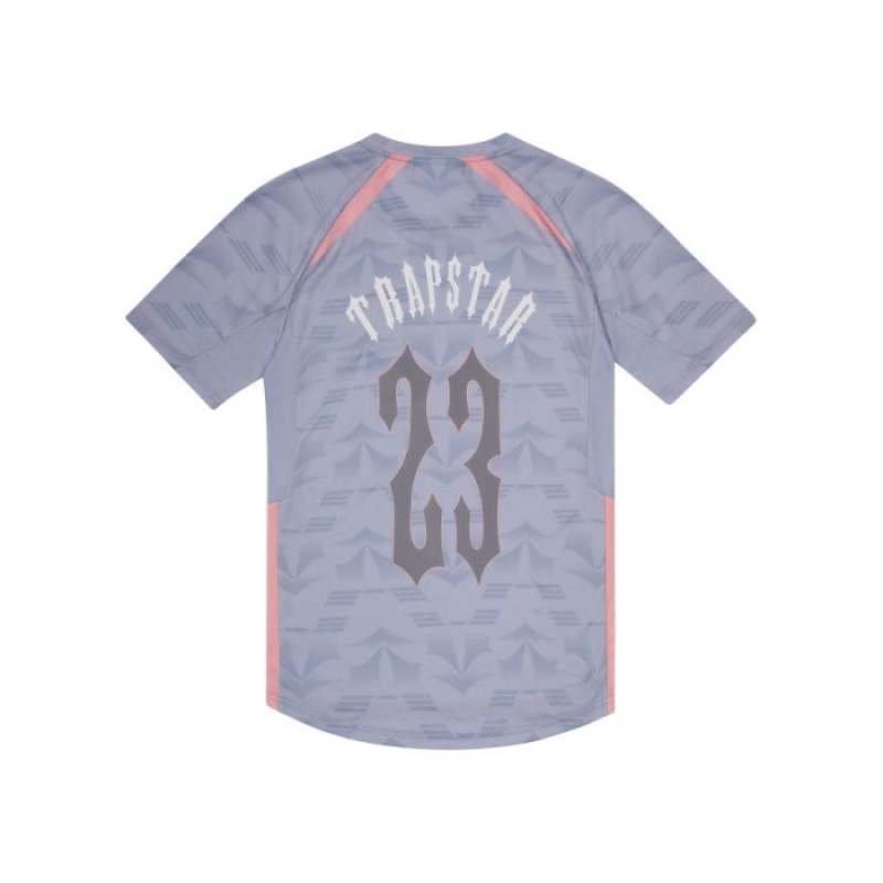 Trapstar Irongate Football Jersey メンズ Tシャツ グレー ピンク | Japan LI47-728