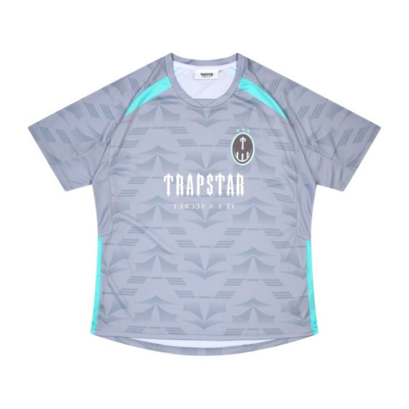 Trapstar Irongate Football Jersey メンズ Tシャツ グレー 青 | Japan QX93-954