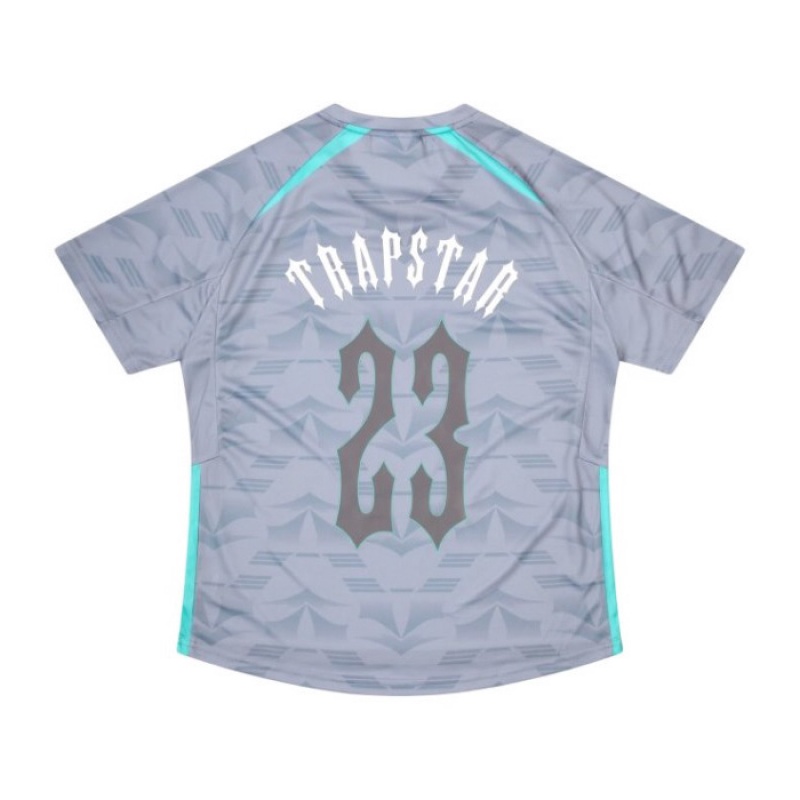 Trapstar Irongate Football Jersey メンズ Tシャツ グレー 青 | Japan QX93-954