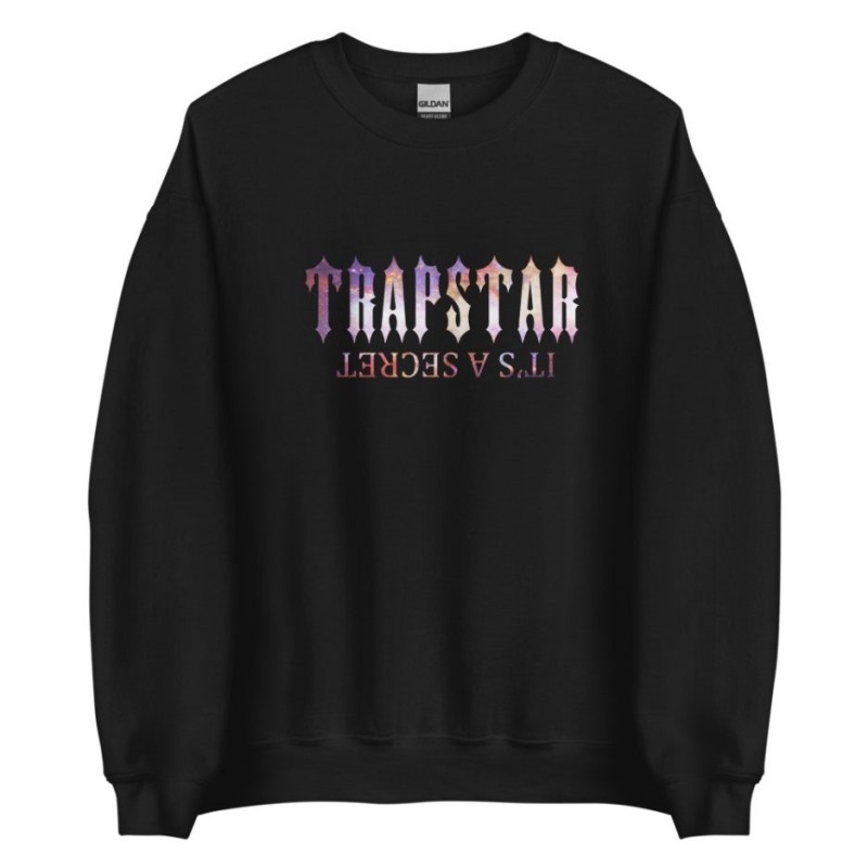 Trapstar It’s A Secret Funny Galaxy メンズ スウェットシャツ 黒 | Japan KC40-725