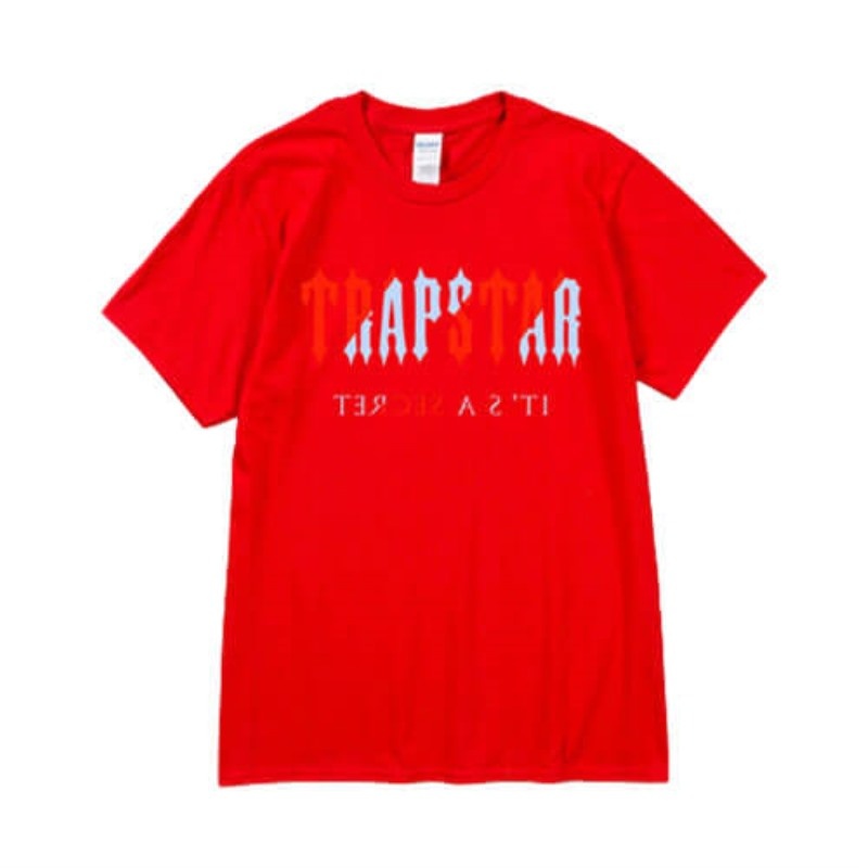 Trapstar It\'s a Secret Short Sleeve メンズ Tシャツ 赤 | Japan VO68-187