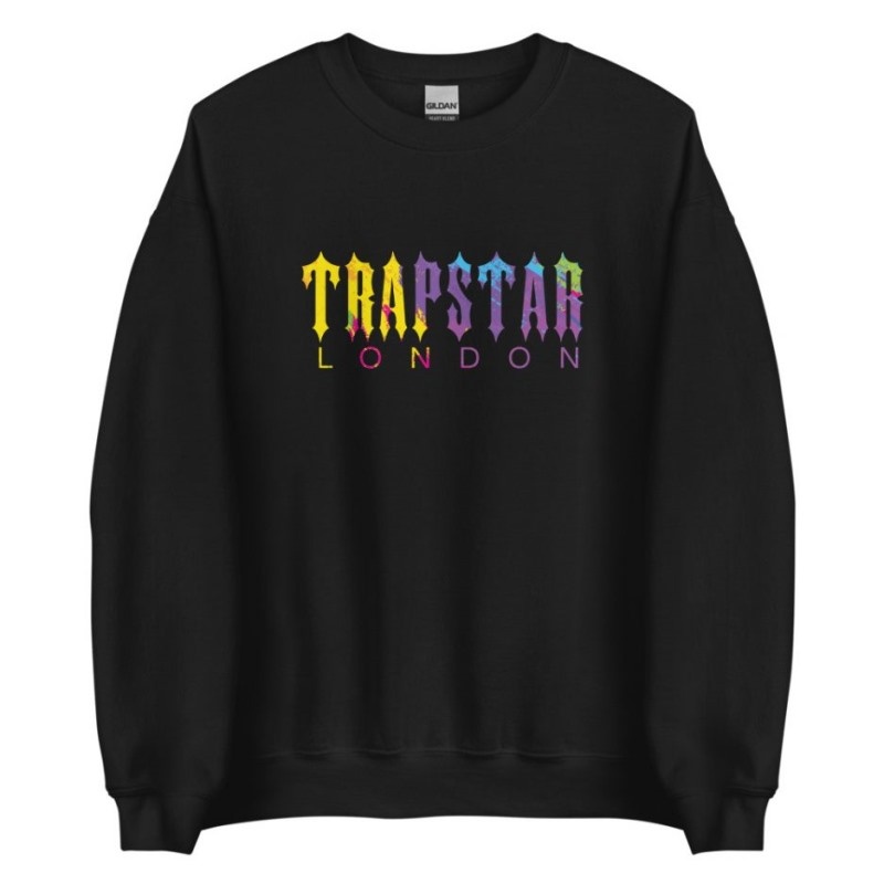 Trapstar London Shinning メンズ スウェットシャツ 黒 | Japan FC93-045