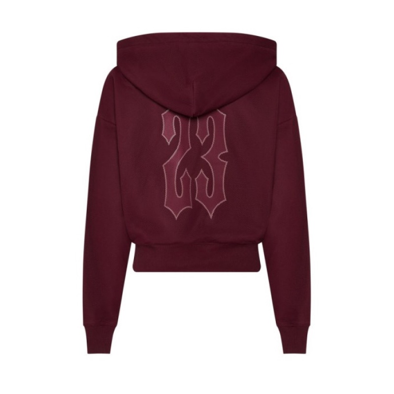 Trapstar Mesh Irongate Arch Hoodie レディース パーカー ボルドー | Japan TI49-689