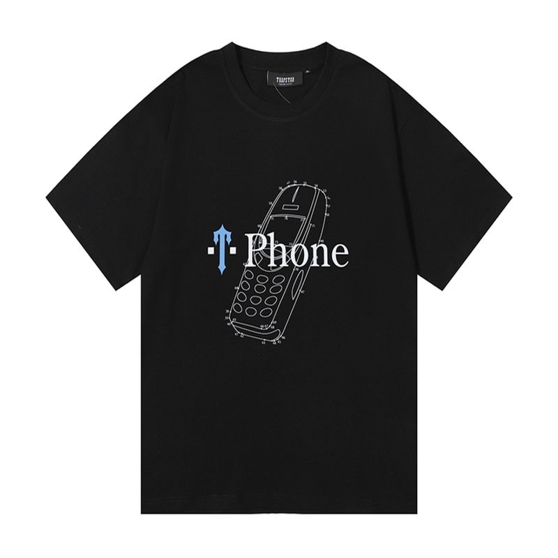 Trapstar Paint Splatter Phone メンズ Tシャツ 黒 | Japan UA57-937