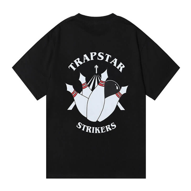 Trapstar Signature Strikers メンズ Tシャツ 黒 | Japan HT09-134