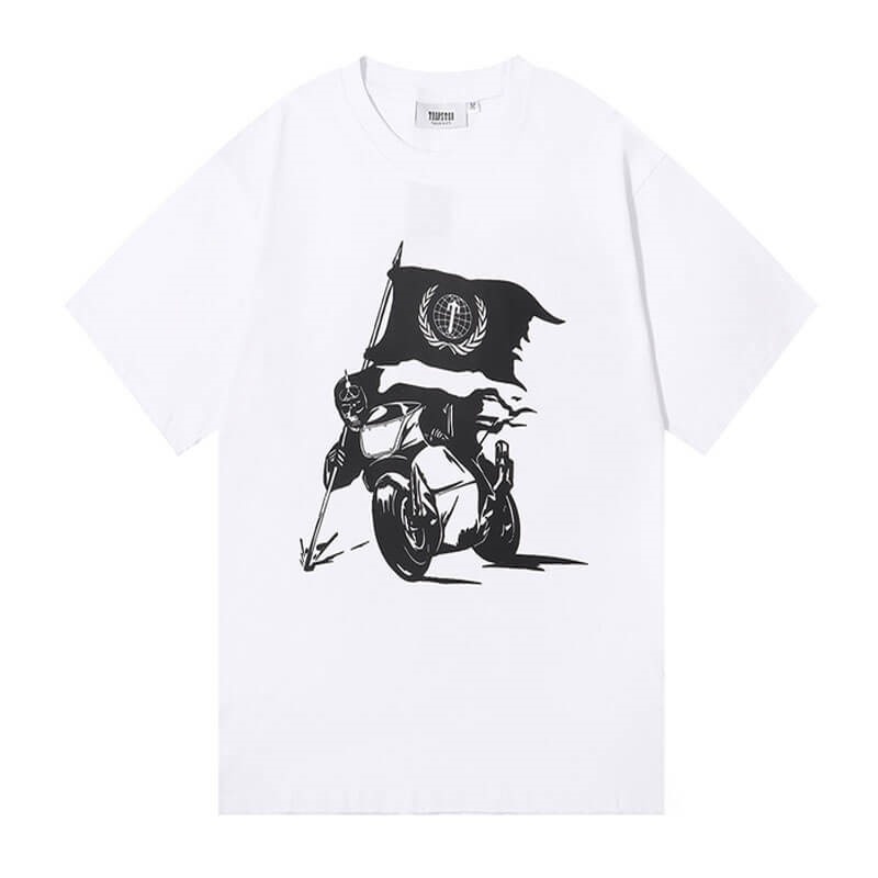 Trapstar Tiger Bike Rider Flag メンズ Tシャツ 白 | Japan QY83-888