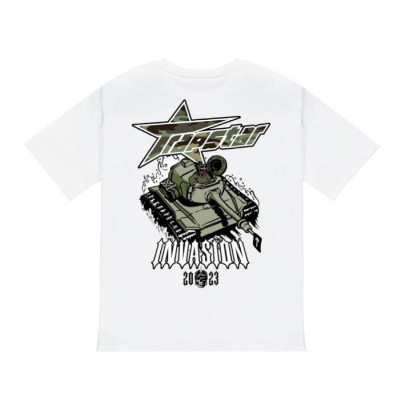 Trapstar Trap Invasion Tee メンズ Tシャツ 白 | Japan SB07-564