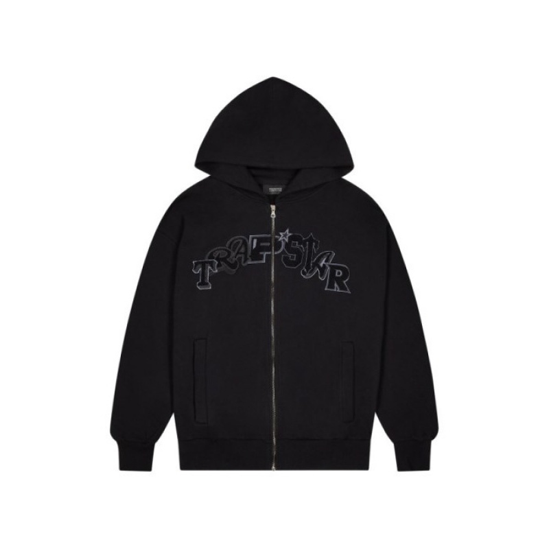 Trapstar Wildcard Chenille Zip メンズ パーカー 黒 | Japan SD65-615