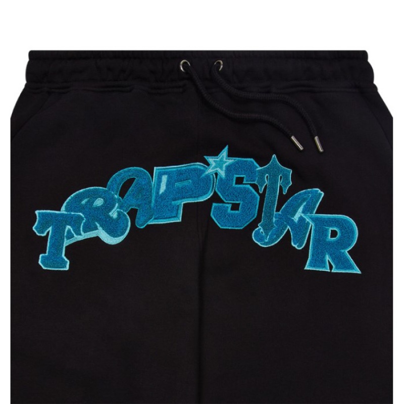 Trapstar Wildcard Jogging Bottoms メンズ トラックスーツ 黒 ターコイズ | Japan PE14-792