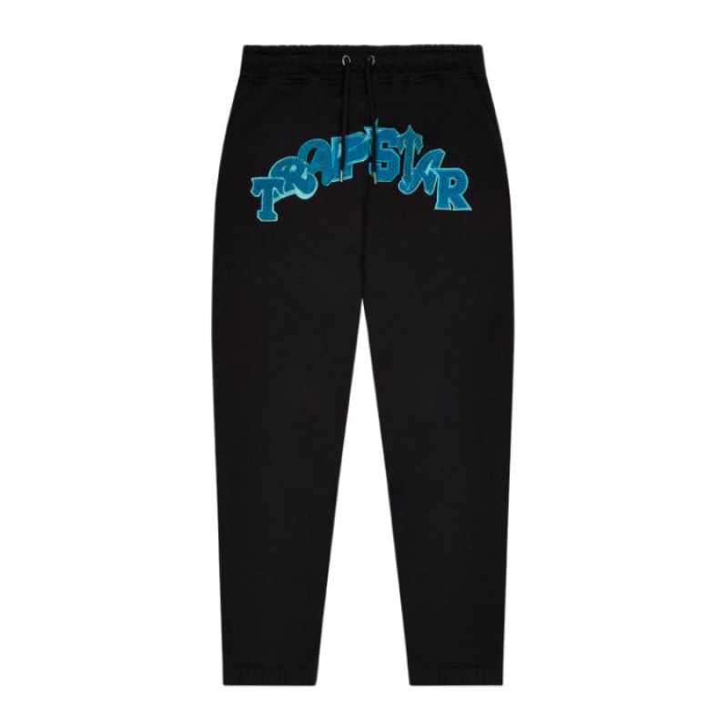 Trapstar Wildcard Jogging Bottoms メンズ トラックスーツ 黒 ターコイズ | Japan PE14-792