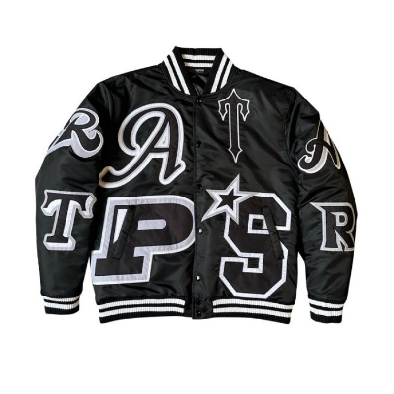 Trapstar Wildcard Varsity Jacket メンズ 上着 Blackout Edition | Japan PA23-112