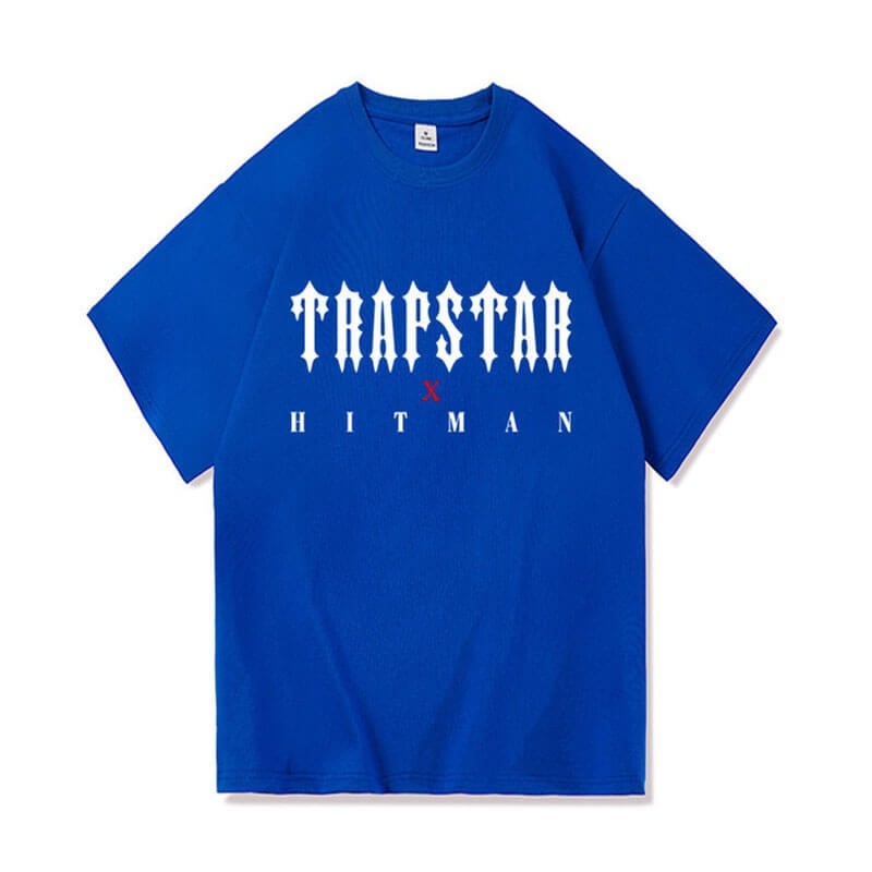 Trapstar X Hitman メンズ Tシャツ 青 | Japan HG16-228